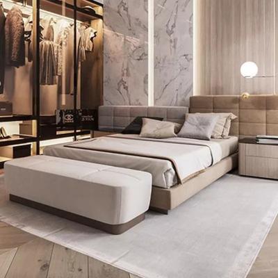 China Latest Double Bed Designer Furniture Italian Modern Large Modular Luxury Italian Fabric Furniture Luxury Bedroom Bed Set for sale