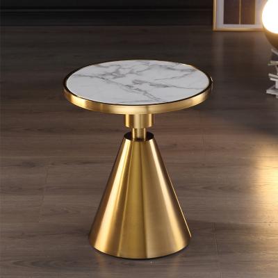 China Gold Removable Coffee Nested Marble Table Luxury Small Metal Around Modern Marble Coffee Table Indoor for sale