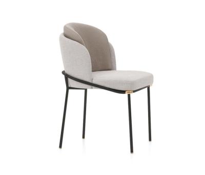 China Nordic Luxury Modern Leisure Velvet Metal Leg Leather Upholstered Living Room Dining Chairs Restaurant Dining Room Hotel Furniture for sale