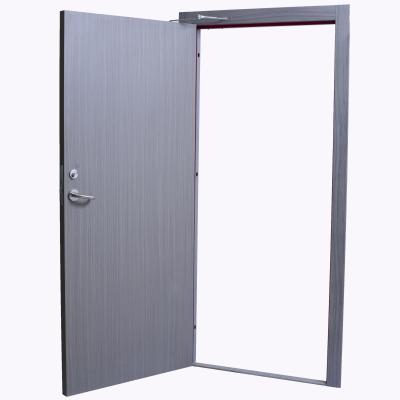 China Fire Protection 0.5/1/1.5 Hours Steel Frame Sheet Fire Proof Fire Resistant Wooden Door With PVC Film for sale