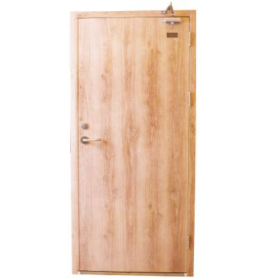 China Modern Half Hour / One Hour Fire Rated Steel Sheet Wooden Jamb Fire Proof Door With PVC Film for sale