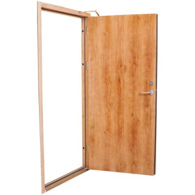 China Modern Chinese factory price 30 mins single view steel leaf fire proof wooden door for sale