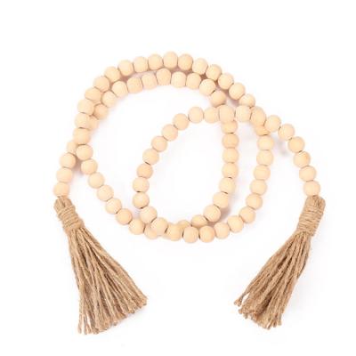 China DIY Crafts Bead Loose Solid Wooden Spacer Beads Making Necklace Loose Bead Decoration For DIY Custom Rustic Farmhouse for sale