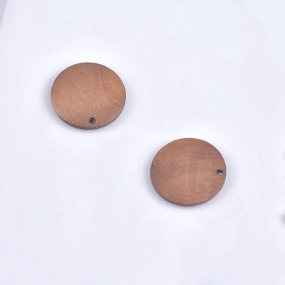 China DIY 2021 Material 15m 20m Bulk Accessories Geometric Earrings Pendant Retro Handmade Wood Disc Wafer For Diy for sale