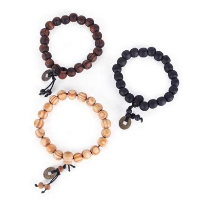 China Pray With Accessories With Coins Souvenir Gift Muslim Prayer Bead Wooden Bracelet for sale