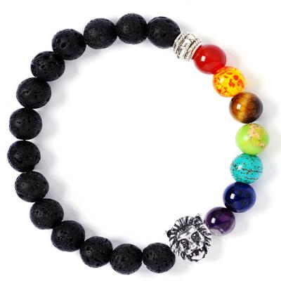 China Hot Agate and Lava Turquoise Tiger Eye Beads Split Bracelets by 8mm Lava Stone New Design Fashion Amazon Sale Bracelet for sale