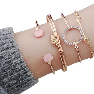 China Decoration 4 Pcs / Set Arrow Bohemian Circle Retro Beautiful European and American Bracelet for Women Bracelets Bangles for sale