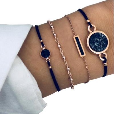 China Creative round decoration alloy bracelets circle retro beautiful European and American style bracelet for women bracelets set for sale