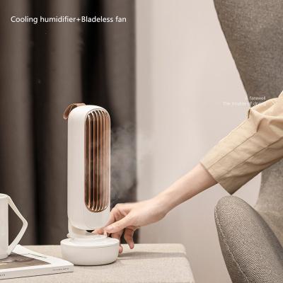 China Tower Shape Design 2 in 1 Electric USB Mini Fan Cooling Air Conditioner Water Jet Mist Fan Humidifier for Desktop Tower Shape Innovative Design for sale