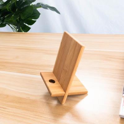 China New tablet base bamboo creative lazy people in 2022 assemble mobile phone bracket 26*12.5*16cm for sale