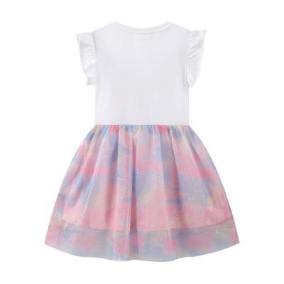 China Factory Price Solid Good Quality Daily Wear Direct Sales Direct Sales Girl's White Dress With Butterfly for sale