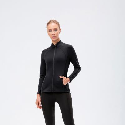 China Breathable Moisture-wicking Recycle Sustainable Fabric Coat Fitness Yoga Crop Jacket for sale