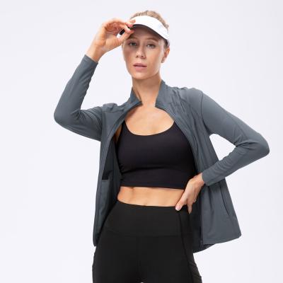 China New style breathable zipper long sleeve sports jacket slimming yoga wear running women's fitness sports tops for sale