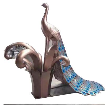 China Europe Stainless Steel Metal Garden Sculpture Peacock Design Wholesale Price for sale