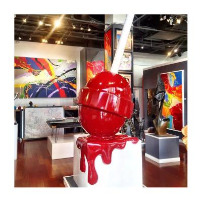 China Europe China Factory Soft Fiberglass Resin FRP Candy Lollipop Sculpture For Outdoor Decor for sale