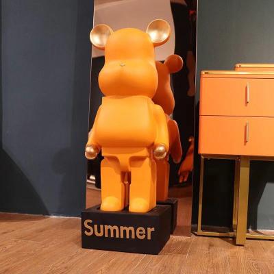 China Europe Big Statue Low Price Wholesale Modern Fiberglass Bearbrick Sculpture Art Cartoon Resin Bear Brick for sale