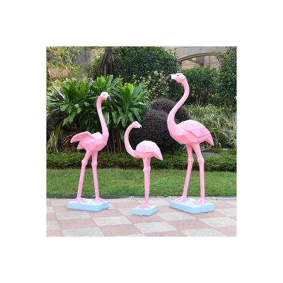 China Europe Chinese Manufacturer Of New Products Fiberglass Sculpture Animal Flamingos for sale