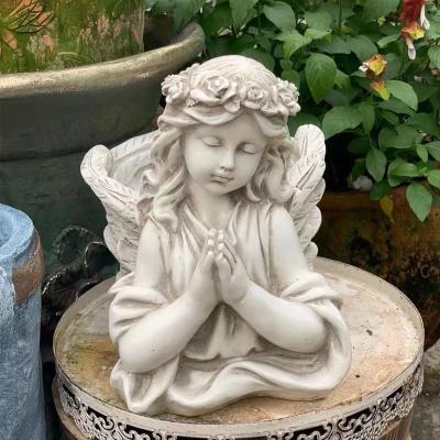 China Wholesale Pure Hand Made Marble Affordable Life Size Angel Girl Baby Sculpture For Modern Factory Stone for sale