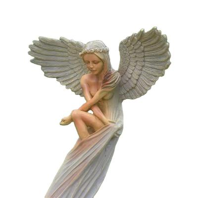 China Modern Factory Custom Life Size Pure Hand Made Marble Stone Angel Girl Baby Statue With Good Service for sale