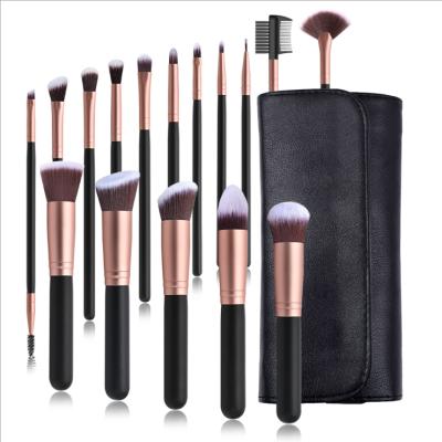 China Angular Blush Sialia 16pcs Makeup Brush Set Customized Logo Customized Bag Pouch Packaging Beauty Tools for sale