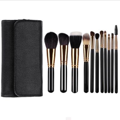 China Angular Blush Sialia 11pcs Makeup Brush Set Customized Logo Customized Bag Pouch Packaging Beauty Tools for sale