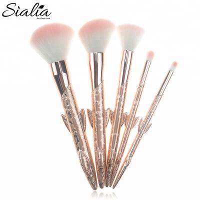 China Angular Blush Private Multi Brush Kit Eye Makeup Brush Set Professional Face Painting Tool Kit 5 Pcs Your Brand Own Label Beauty Products for sale