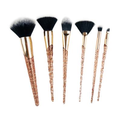 China Best Selling Professional Sialia Glitter 6PCS Makeup Shines Non-Toxic Brush Set Kit Your Own Brand Wholesale Luxury Brushes Blending Tool for sale