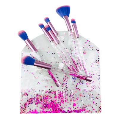 China Professional Hot Selling 7 PCS Crystal Liquid Glitter Makeup Brush Shining From Sialia Non-Toxic With Crystal Pouch Your Own Brand Matching Cosmetic for sale