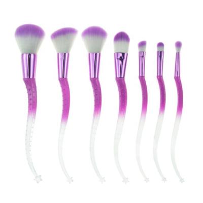 China Angular Blush 7 Pcs Sialia Tail Star Shaped Handle Private Label Makeup Hot Selling Purple Brush Set for sale