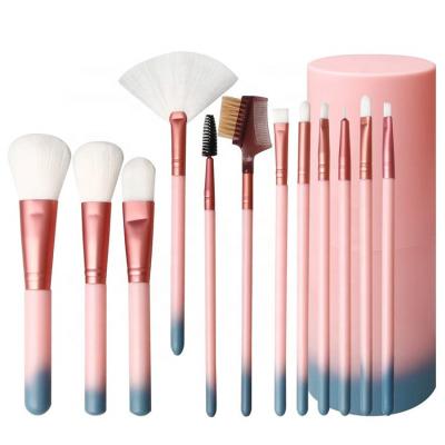 China 12pcs Portable Skin-friendly Makeup Brush Set Cosmetic Kit with Case Base Powder Concealer Eyeshadow Tools for sale