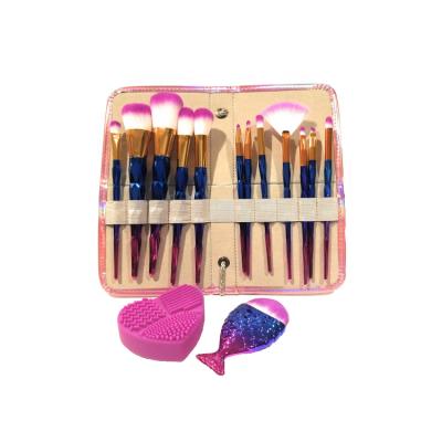 China Angular Blush Travel Customized By Sialia Cosmetic Bag 12pcs Diamond Your Own Brand Makeup Brush Set Private Label for sale