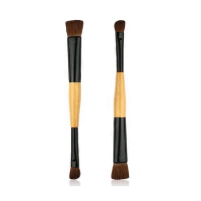 China Double Ended Makeup Brush Sialia Makeup Brush Customized Double Ended Foundation Powder Eyeshadow Brush Wooden Professional Brush Heads Private Logo for sale