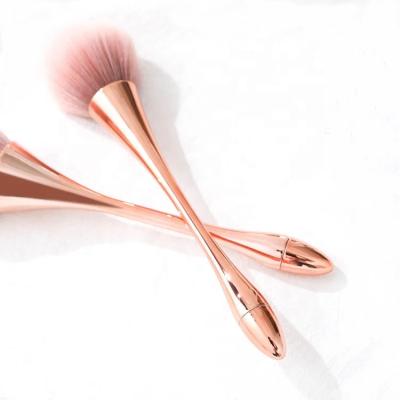 China Newest Design Shaving Brush Rose Gold Small Pretty Waist Base Powder Cosmetic Face Makeup Brush for sale