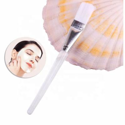 China Flat Brush Sialia Logo Cleansing Mask Brush Makeup Custom Synthetic Hair Clear Handle for sale