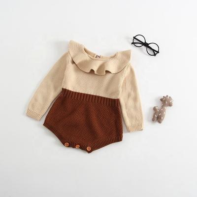 China Long Sleeve 2018 Baby Infant Lotus Leaf Collar Knitted Ruffle Rompers Newborn Toddlers Long Sleeve Jumpsuit Casual Clothes for sale