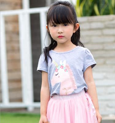 China 2022 New Arrivals Girls Baby Unicorn Shirt Breathable 100% Cotton Print for sale