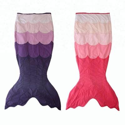 China Gradient PORTABLE Kids Customized Mermaid Tail Blanket For Girls Kids Sleeping Bags Mermaid Costume Party for sale