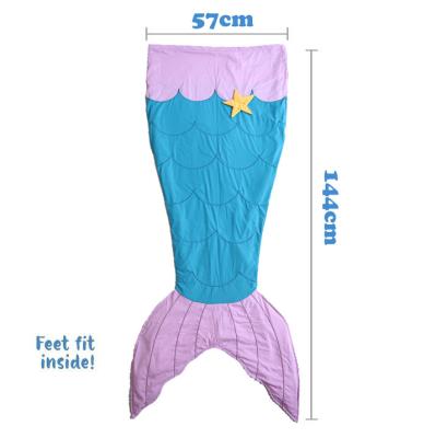 China PORTABLE Cotton Fleece Factory Blanket Mermaid Tail Kids Blue Purple With Star High Quality for sale