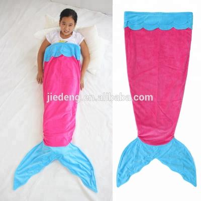 China 2 Layers Breathable Handmade Baby Fleece Blankets Mermaid Tail Blanket Pink Purple for sale