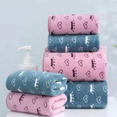 China Best Quality Super Absorbent Baby Bath Towel Sustainable Absorbent Beach Coral Fleece Super Plush Microfiber for sale