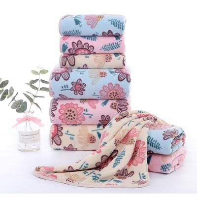 China Cheap Price Quick Dry Soft Absorbent Coral Fleece Luxury Bath Towels Coral Fleece Bath Towel Gift Solid Color Wholesale Microfiber Set for sale