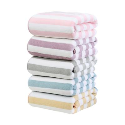 China Sustainable Quick Dry Fleece Water Absorb Super Soft 280gsm Piping Overlock Bath Towel for sale