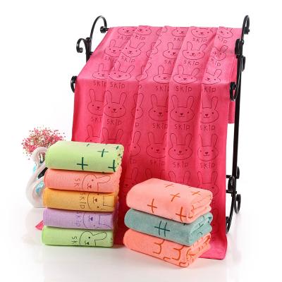 China Newest Design Sustainable Home Daily Soft Absorbent Microfiber Weft Knitting Bath Towel for sale