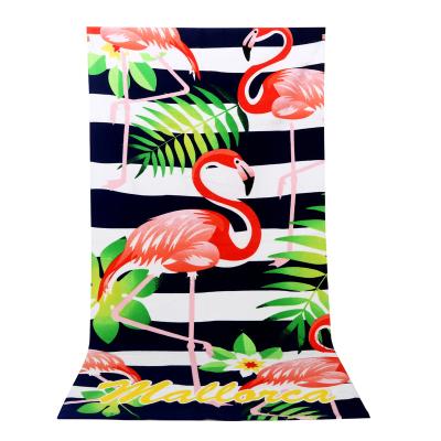 China New Polyester Rectangle Microfiber Beach Towel Viable Printed 100% Polyester For Hotel 70*140cm for sale