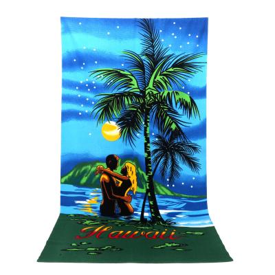 China Cheap Viable 100% Beach Towel Polyester Terry Microfiber Custom Print Quick-Dry Swimming Bath Towel for sale