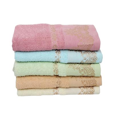 China Luxury Hotel Towel Highly Absorbent Custom Cotton Polyester Soft Absorbent Bath Towel Solid Color Bath Towel for sale