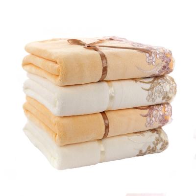 China 100% Cheap High Quality QUICK DRY Home Cotton Bath Towel Ribbon Embroidery Set for sale