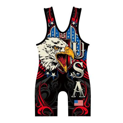 China Good Quality Customized 90% Polyester 10% Spandex Fabric China Sexy Women Wrestling Singlets for sale