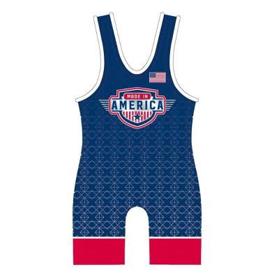 China 90% Polyester 10% Spandex Fabric Design Your Own Custom Wrestling Singlet Professional Custom All Over Print Wrestling Singlet for sale