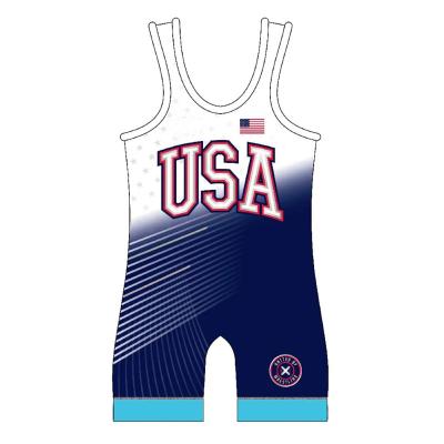 China Cheap 90% Polyester 10% Spandex Fabric 2023 Wrestling Singlets For Sale Male Stretch Wrestling Singlet for sale